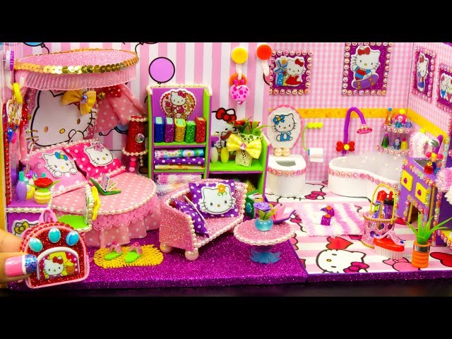 DIY Miniature Hello Kitty Dollhouse ~ Bedroom and Bathroom