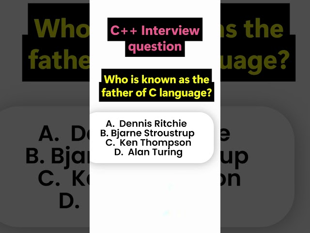 Father of c Language ||C++ Interview Question || #shorts