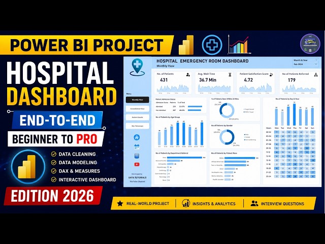 Power BI Project 2026 | Build a Hospital Dashboard End-to-End (Beginner to Pro) #powerbi