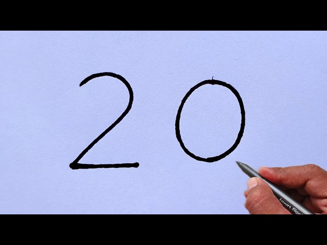 How to Draw a Vegetable Using Number 20 | Easy Drawing Tutorial