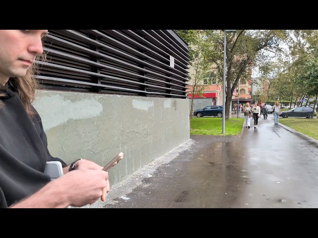 Filming a new crazy street interview in Moscow