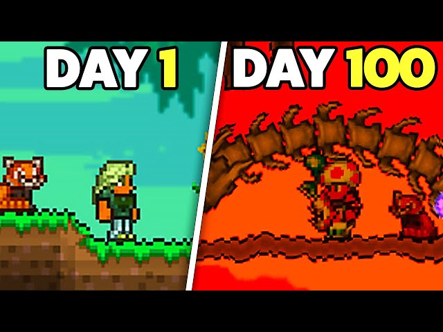 I Spent 100 Days in Terraria And It was AMAZING