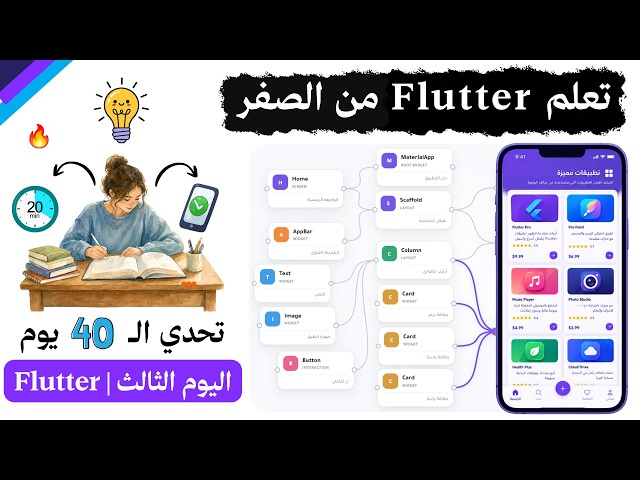 دورة Flutter كاملة بالعربي | صمم بدون كود 🔥