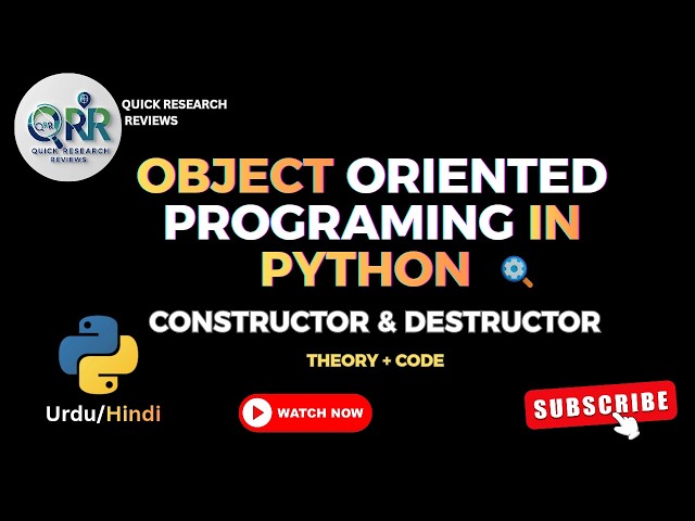 Constructor & Destructor in Python Explained | OOP Concepts Made Easy (Urdu/Hindi)