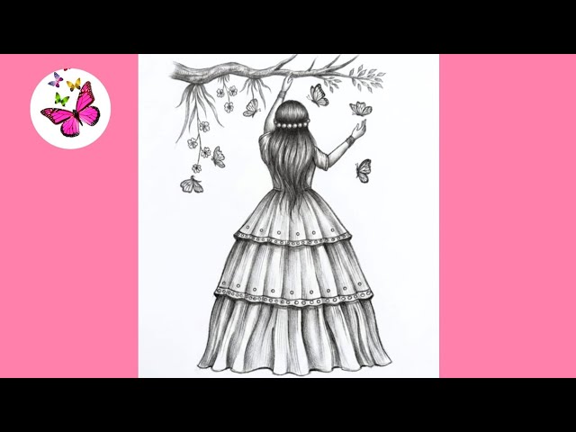 How to draw easy girl backside | easy drawing for beginners | girl drawing | Drawing drawing