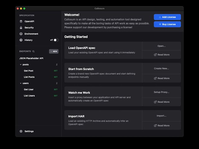 Make a Basic OpenAPI spec with Callosum