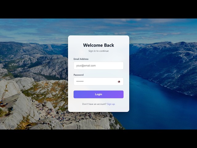Modern login form Using only HTML & CSS Transparent Login Form | With Source Code |#webdesign #css