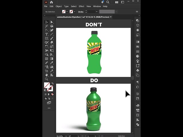 Adobe illustrator - How to Create Realistic Plastic Bottle Mockup
