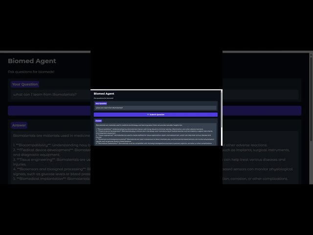 Major project: Biomedical RAG Agent via Google colab 