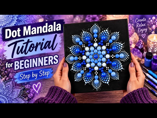 Easy Dot Mandala Tutorial: Step-by-Step for Beginners | Stunning Blue Mandala Design