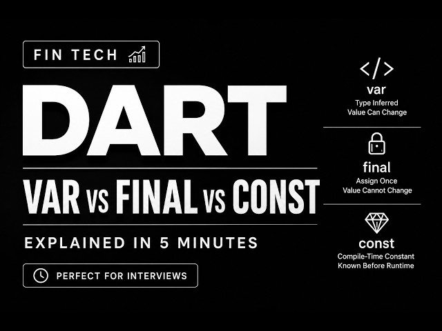 Dart var vs final vs const | Every Flutter Developer Must Know 🚀