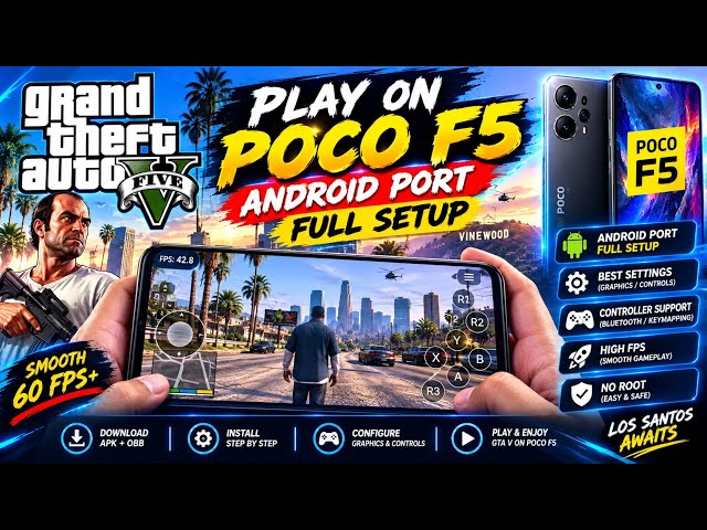 GTA V PLAY ON POCO F5 📱 Android Port | FULL Setup Tutorial 😱