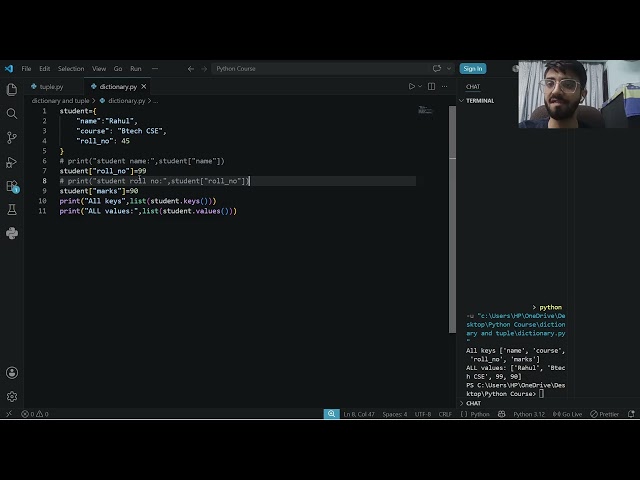 Python Tuples & Dictionaries | Lecture 6