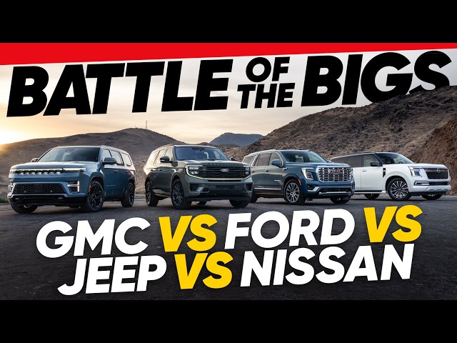 Full-Size SUVs Compared! GMC Yukon vs. Ford Expedition vs. Jeep Grand Wagoneer vs. Nissan Armada