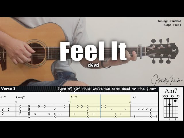 Feel It - d4vd | Fingerstyle Guitar | TAB + Chords + Lyrics