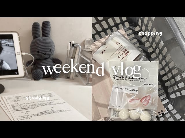 weekend vlog: studying, shopping, desk makeover, muji haul