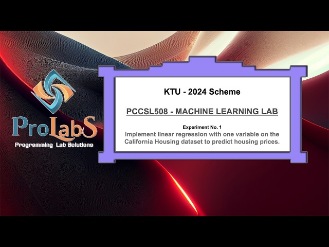 KTU-2024-PCCSL508-MACHINE LEARNING LAB- Exp 1 - Implement linear regression.