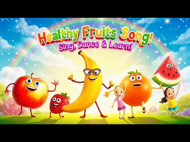 🍎🥕Healthy Fruits & Colorful Vegetables Song for Kids! 🎶 Fun Learning & Dancing! | 4K Animated 🍌🥦