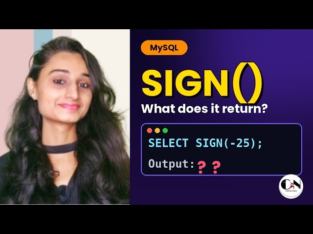 SIGN () Function in MySQL || Numeric function in mysql|| mysql tutorial series