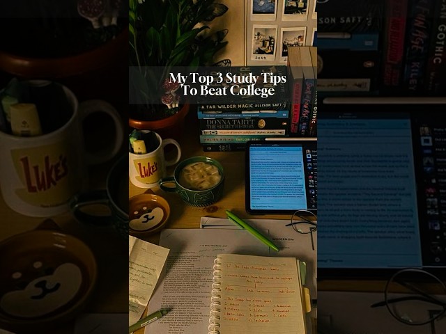 3 tips to make studying less stressful ✨ #collegecreator #studytips #studymotivation