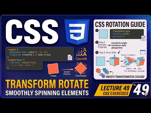 How to Rotate Elements in CSS: transform: rotate() & Transitions (Lecture 49)