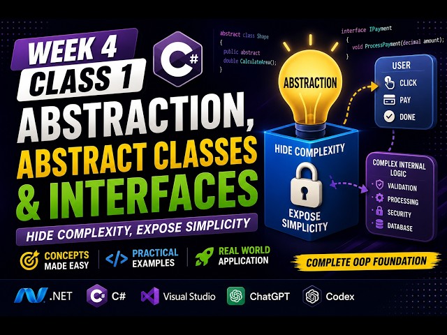 C# Abstraction, Abstract Classes & Interfaces | .NET Course Week 4 Class 1