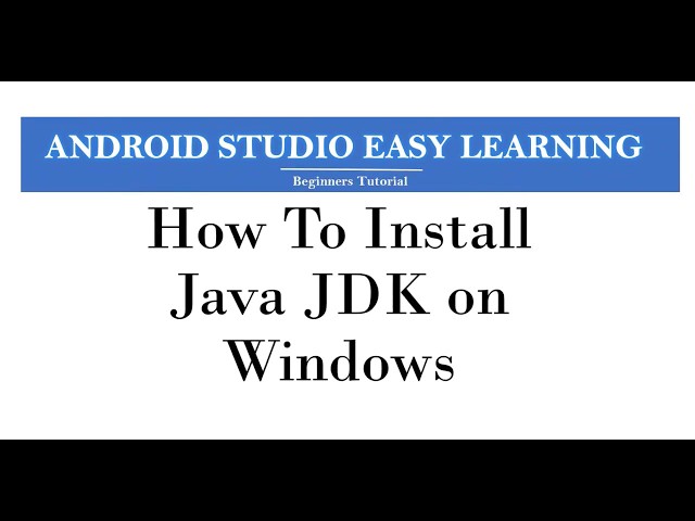 How To Install and download JDK Java JDK