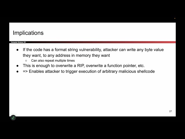 [MemSafety3, Video 15] printf Implications