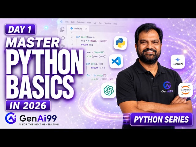 Master Python Basics in 2026 | Day 1 | Complete Python Course for Beginners