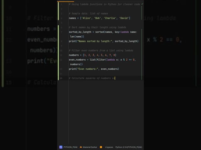 How to use lambda for cleaner one-line functions? Transform Your #functions with lambda in Python!