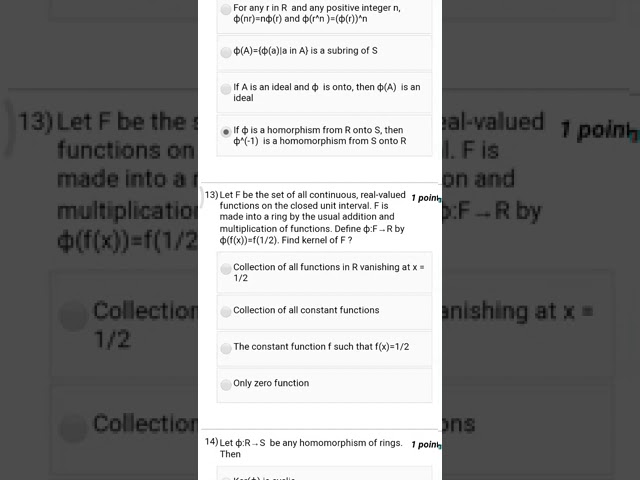 Modern Algebra Quiz 7