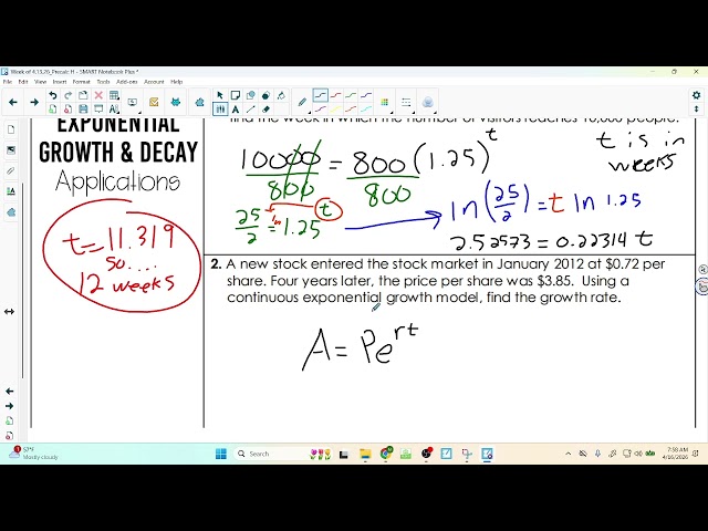 Precalculus H - Using Logs to Solve Exponential Word Problems