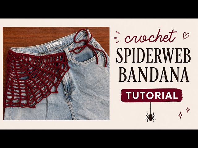 🕸️Spiderweb Bandana crochet | easy & beginner friendly tutorial 