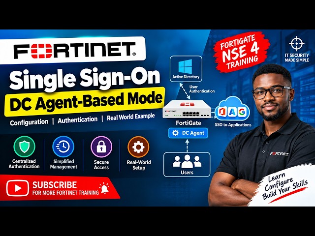 48- Fortinet Single Sign-On (FSSO): DC Agent-Based Mode | Step-by-Step Configuration