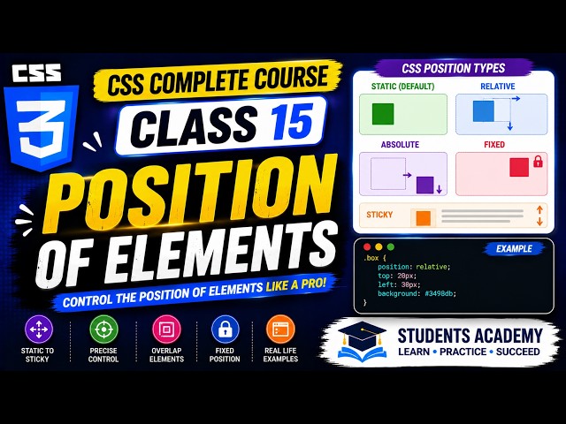 CSS Position Property in Urdu | CSS Complete Course | Class 15