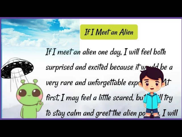 If I Meet an Alien  | Best English Paragraph Writing for Class 10 | CBSE | Easy & Simple