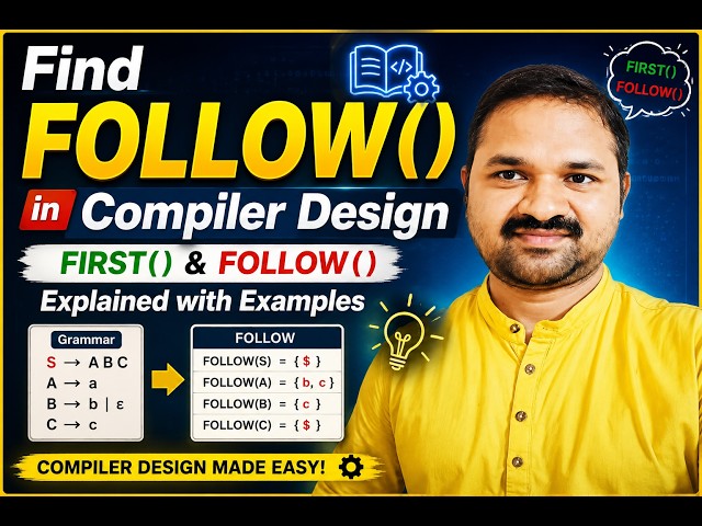 Find FOLLOW() in Compiler Design | Rules | FIRST() & FOLLOW() Explained with Examples