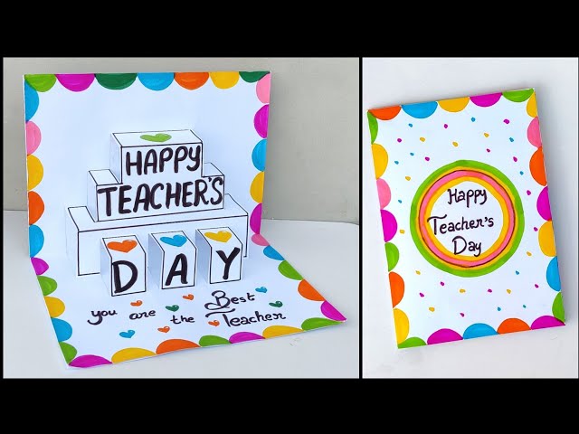 DIY Happy Teacher's day card ideas 2026 / Teacher's day card from white paper handmade