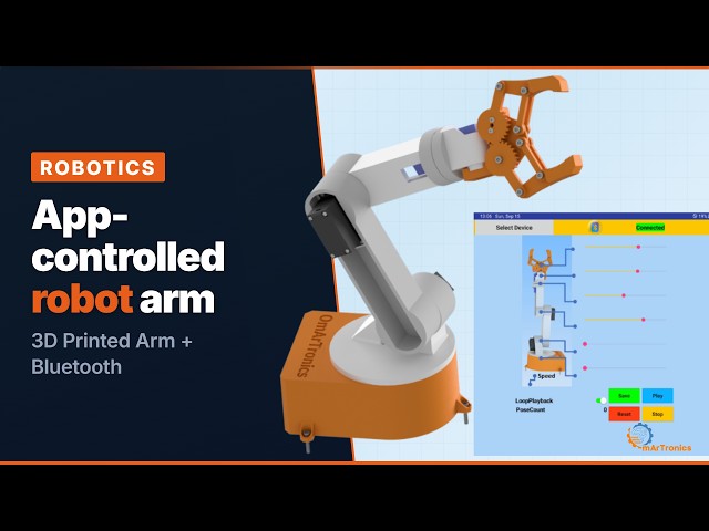 Bluetooth-Controlled Robot Arm - 3D Printed, Arduino + Custom App