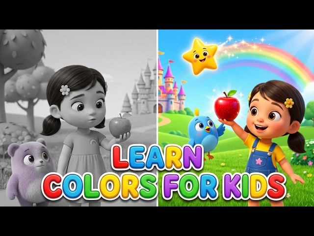 Learn Colors for Kids | Color Thief Stole the Colors |  Red, Blue, Green, Yellow & Purple