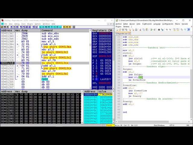 BANDERAS ZERO, CARRY, SIGNO, OVERFLOW - PROGRAMACION ENSAMBLADOR