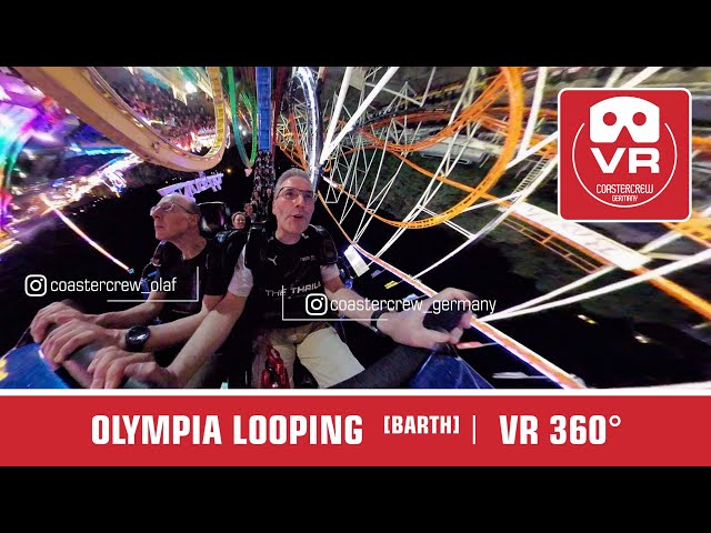 Extreme VR Roller Coaster 360° Munich Olympia Looping VR360 Experience | VR POV front row Night Ride
