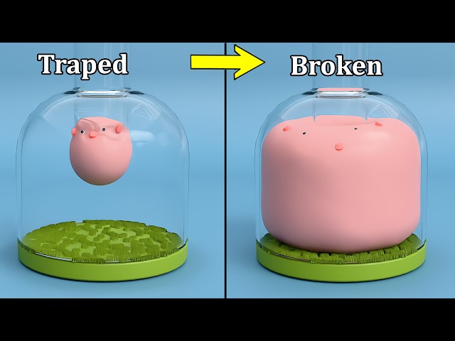 Oddly Satisfying Pig Inflation & Ballon POP  | Blender Satisfying Simulation