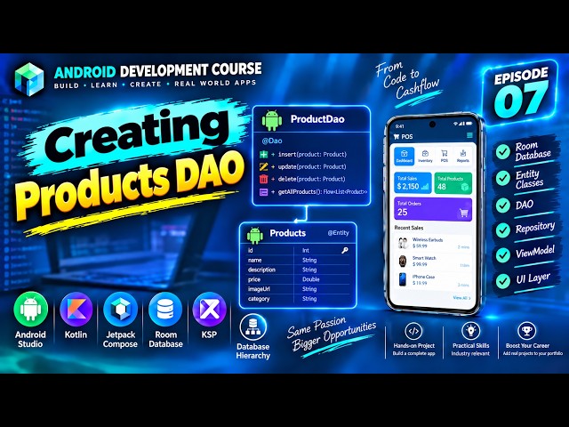 Android POS App | Creating Product DAO with Room Database & Kotlin — Episode 07
