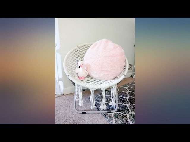 Saucer Chair with Folding Metal Frame, 100% Cotton Handmade Round Cozy Chairs, review