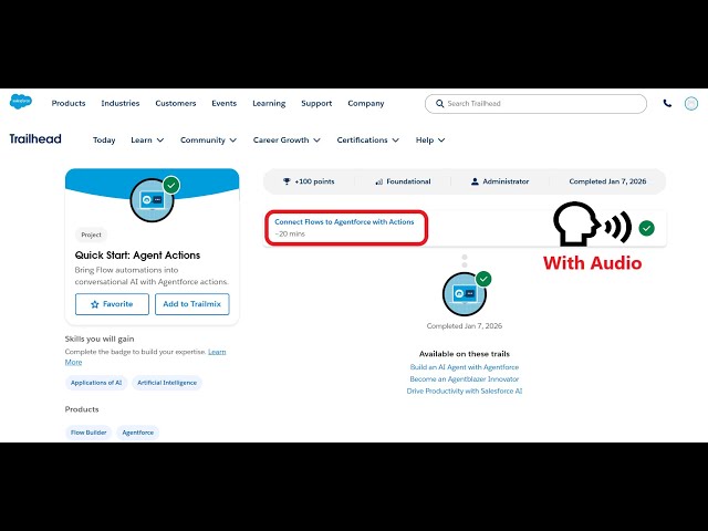 Connect Flows to Agentforce with Actions | Quick Start: Agent Actions | Trailhead | Salesforce