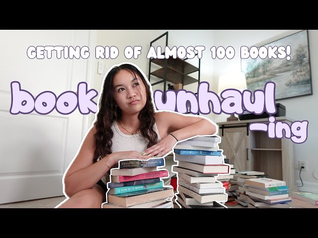 HUGE BOOK UNHAUL 🫧📖 saying bye to my books before moving