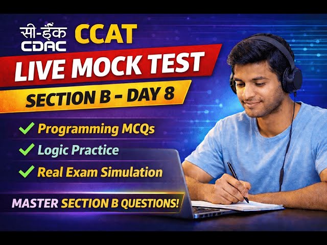 CCAT Live Mock Test – Section B   Day 8 | Live Mock Test for February 2026  Batch
