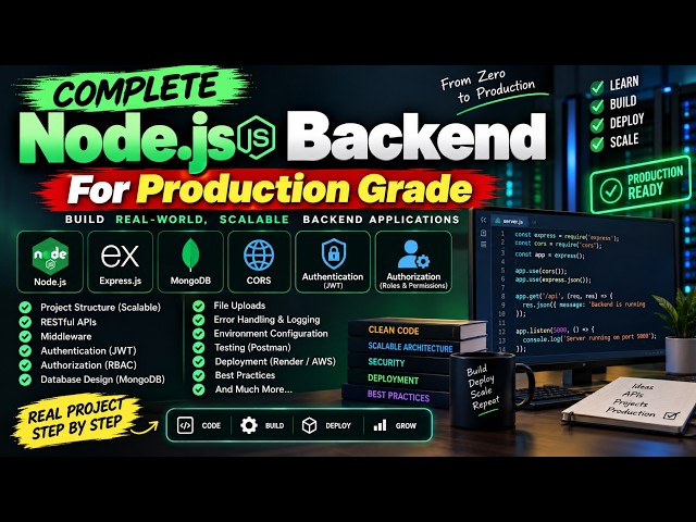 Complete Node.js Backend Course | Build a Production-Grade Backend with Express, MongoDB & JWT | p3