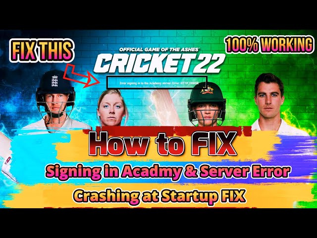 How To Fix Cricket 22 HTTP error l Error in signing in Fix l Fix Server Error l Cricket 22 error fix